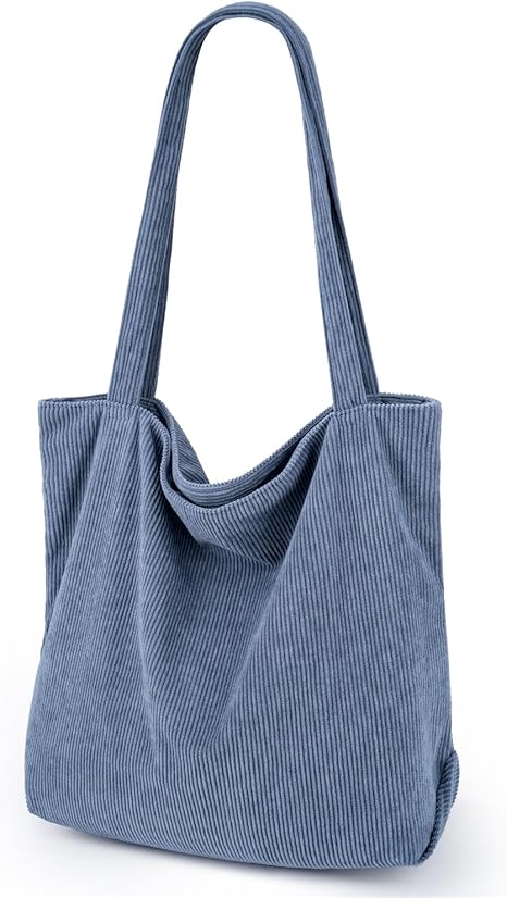 Blue corduroy handbag